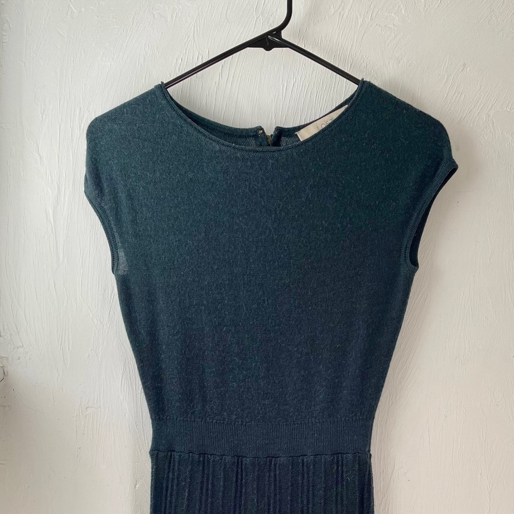 Hunter green Ann Taylor Loft XSP A-Line woven dress